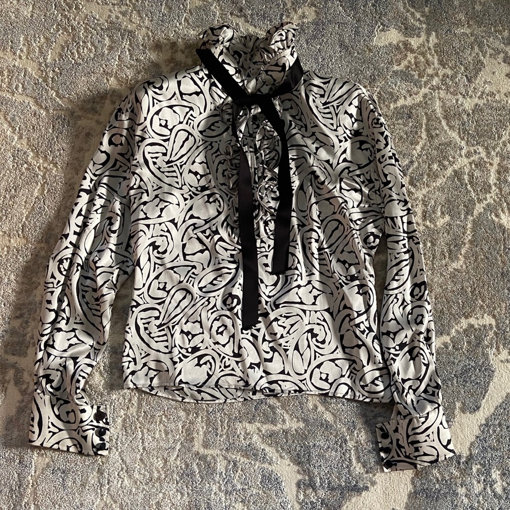 Amen Wardy Ungaro Ruffled Silk Blouse-Vintage